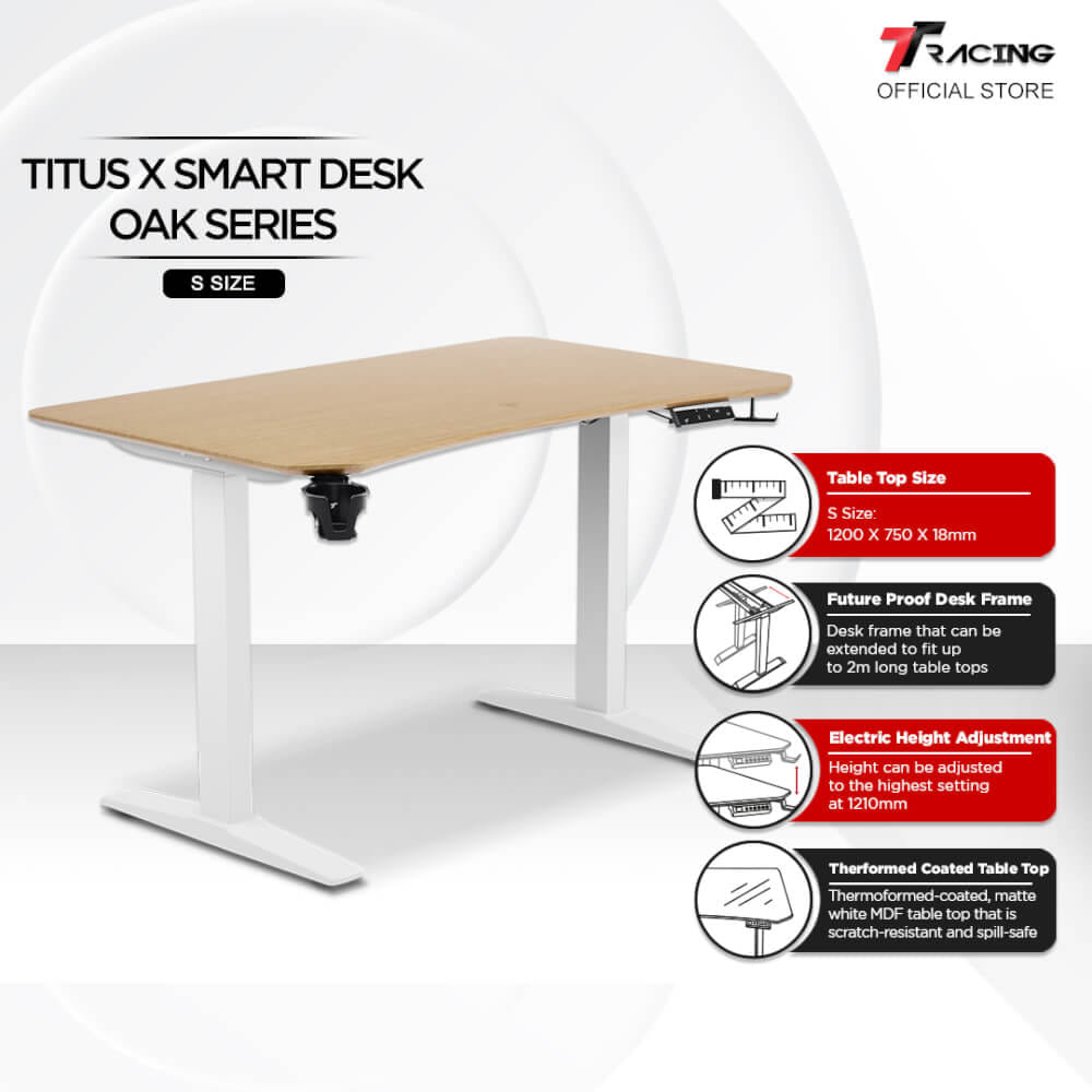 โต๊ะปรับระดับ TTRACING TITUS X SMART DESK 1.2M สี OAK